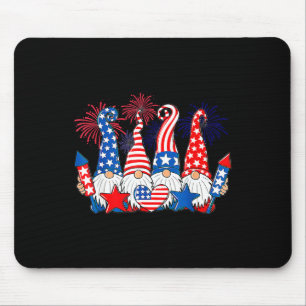 Funny Gnomes Patriotic American Flag Niedlich Gnom Mousepad