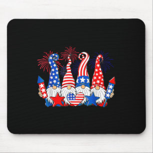 Funny Gnomes Patriotic American Flag Niedlich Gnom Mousepad