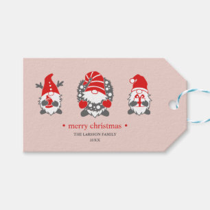 Funny Gnomes Weihnachtsfeiertage Rosa Geschenkanhänger