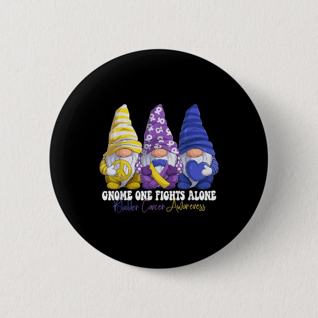 Funny Gnomies Bladder Cancer Awareness Month Purpl Button (Vorderseite)