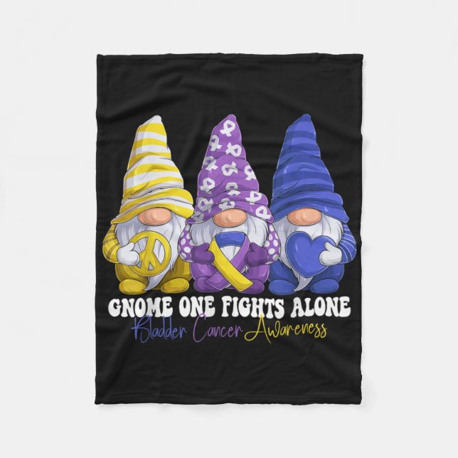Funny Gnomies Bladder Cancer Awareness Month Purpl Fleecedecke (Vorderseite)