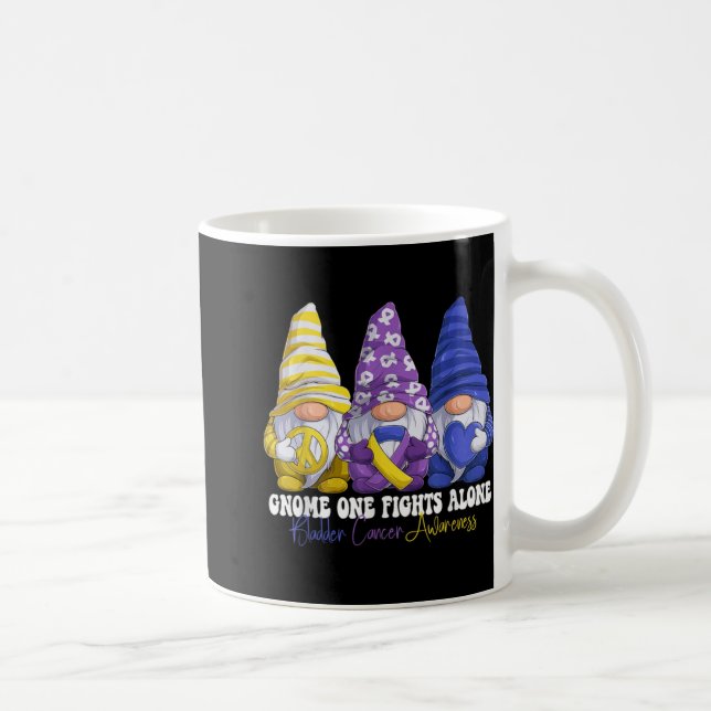 Funny Gnomies Bladder Cancer Awareness Month Purpl Kaffeetasse (Rechts)