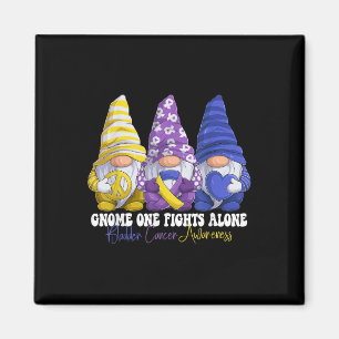 Funny Gnomies Bladder Cancer Awareness Month Purpl Magnet