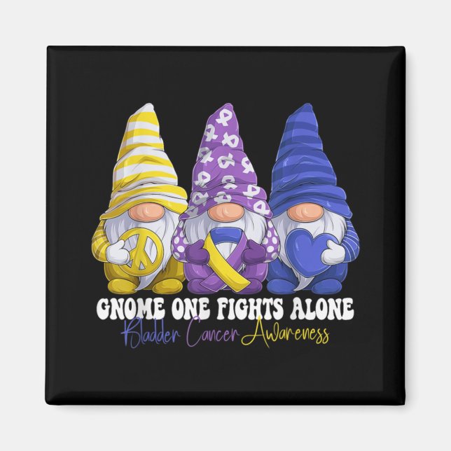 Funny Gnomies Bladder Cancer Awareness Month Purpl Magnet (Vorne)