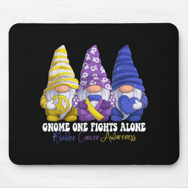Funny Gnomies Bladder Cancer Awareness Month Purpl Mousepad (Vorne)