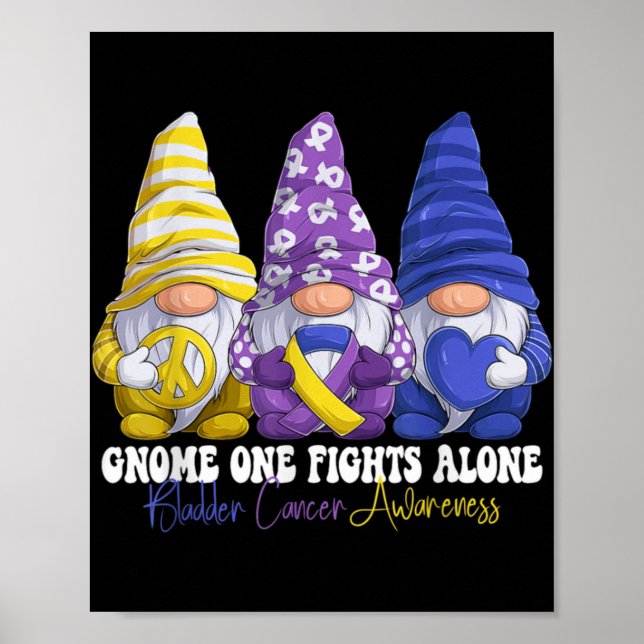 Funny Gnomies Bladder Cancer Awareness Month Purpl Poster (Vorne)