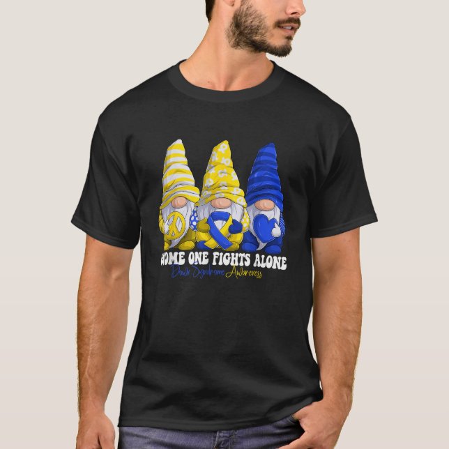 Funny Gnomies Down Syndrome Awareness Month Blue A T-Shirt (Vorderseite)