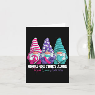Funny Gnomies Thyroid Cancer Awareness Month Ribbo Karte