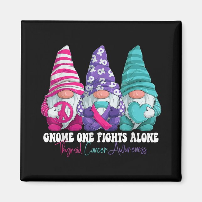 Funny Gnomies Thyroid Cancer Awareness Month Ribbo Magnet (Vorne)