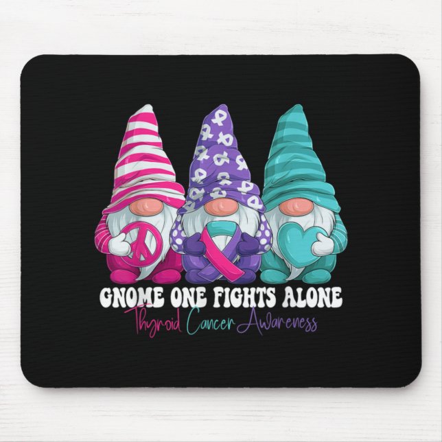 Funny Gnomies Thyroid Cancer Awareness Month Ribbo Mousepad (Vorne)
