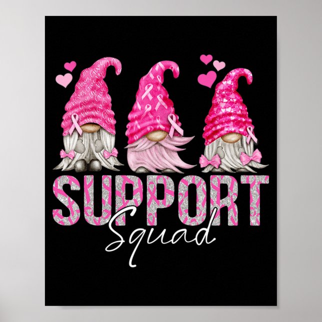 Funny Gnomies unterstützen Squad Breast Cancer Awa Poster (Vorne)