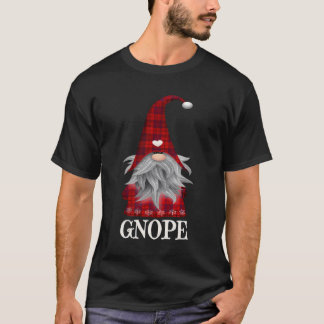Funny Gnope Lazy Nordic Gnome Kariert Scandinavian T-Shirt