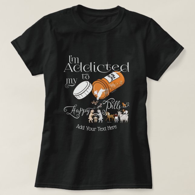 FUNNY GOAT | Addicdicted to my Happy Pills GetYerG T-Shirt (Design vorne)
