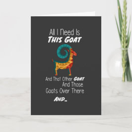 Funny Goat Cards Farm Animal Illustration Karte