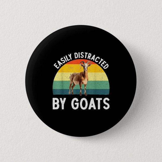 Funny Goat Design Men Women Kid Farm Animal Pygmy  Button (Vorderseite)