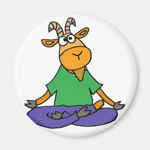 Funny Goat Doing Lotus Position Yoga Magnet