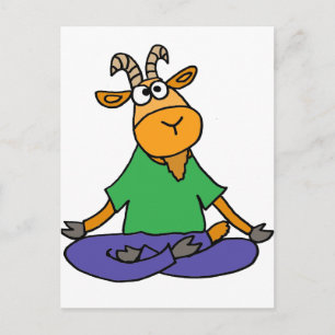 Funny Goat Doing Lotus Position Yoga Postkarte