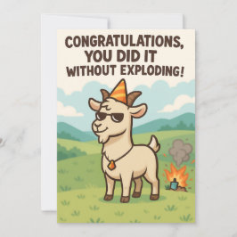Funny Goat Greeting Card - Congratulations Dankeskarte