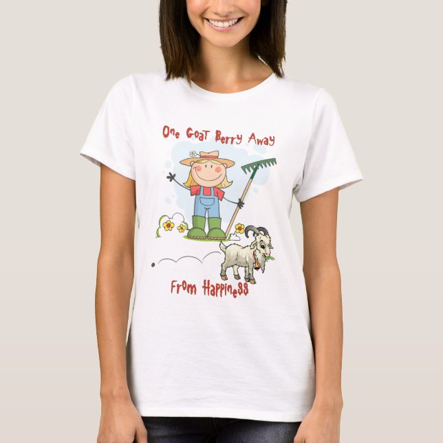 Funny Goat Kack Cartoon T-Shirt (Vorderseite)