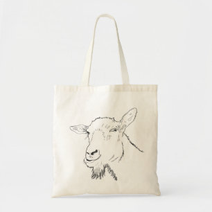 Funny Goat Line Zeichnend Tierkunstdesign Tragetasche