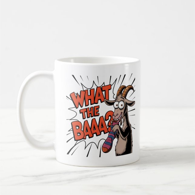 Funny Goat Meme - "Was für ein BAAA?" Unglaublich  Kaffeetasse (Links)