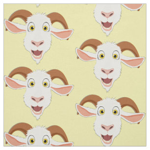 Funny Goat Niedlich Cartoon Farm Animal Muster Stoff