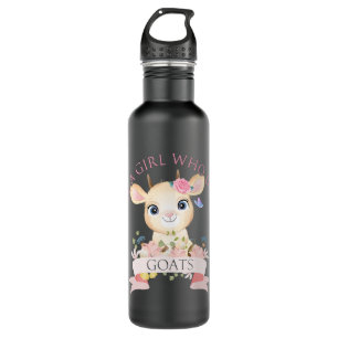 Funny Goat Nur ein Mädchen, die Lieben Ziegen ernt Edelstahlflasche