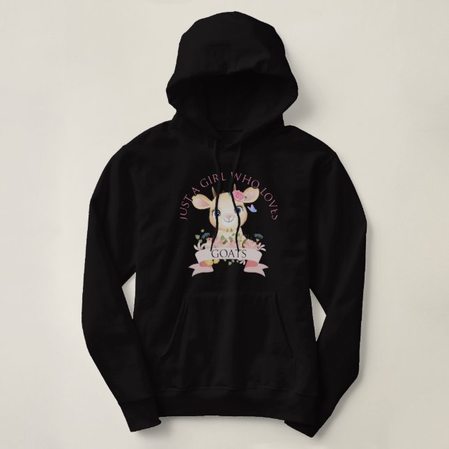 Funny Goat Nur ein Mädchen, die Lieben Ziegen ernt Hoodie (Design vorne)