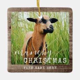 Funny Goat Personalisiert Foto Munchy Christmas Ce Keramikornament