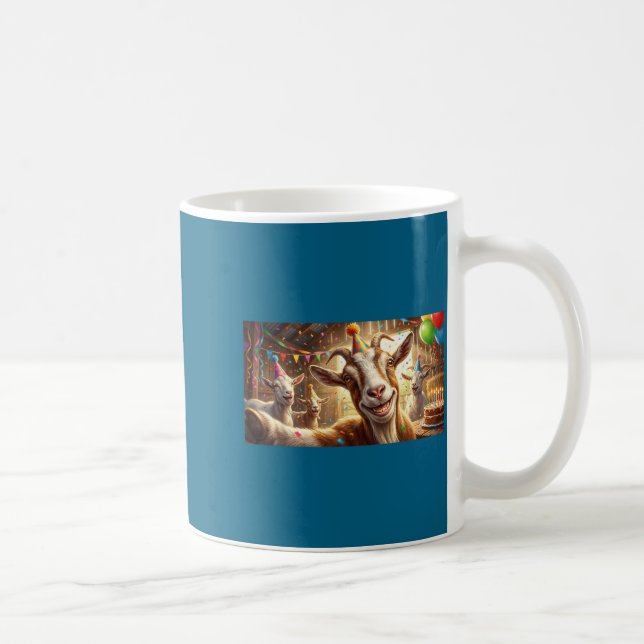 Funny Goat Selfie Birthday Party Cute Farm Animal  Kaffeetasse (Rechts)