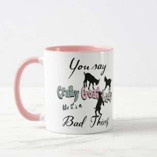 FUNNY GOAT   Sie sagen, Crazy Goat Lady SW Pastell Tasse