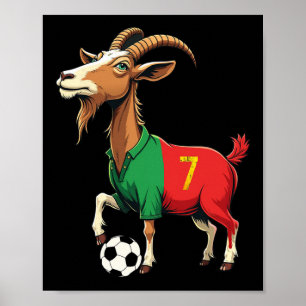 Funny Goat Soccer Football Grafik Männer Frauen Ki Poster