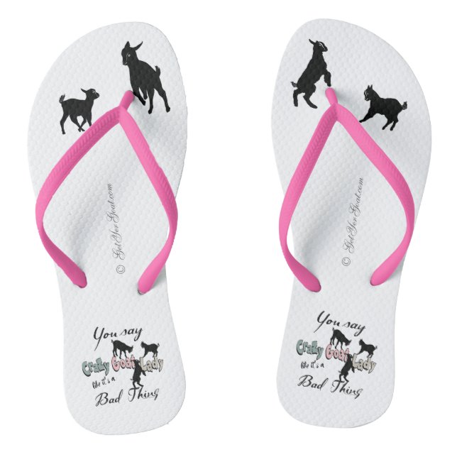 FUNNY GOAT SPRICHWORT | Crazy Goat Lady Coole Past Flip Flops (Fußbett)