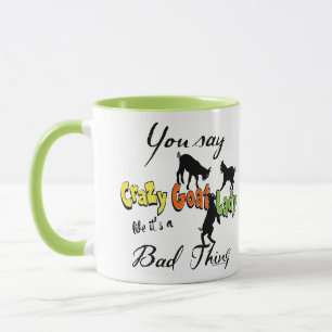 FUNNY GOAT SPRICHWORT   Sie sagen Crazy Goat Lady Tasse