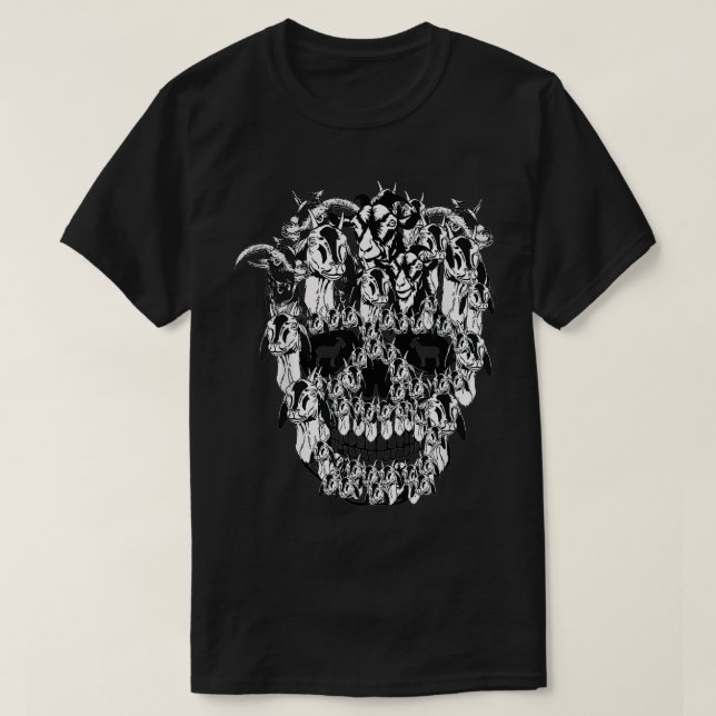 Funny Goat Sugar Skull Cat Lover Eigentümer Hallow T-Shirt (Design vorne)