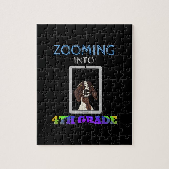 Funny Goat Virtual 4th Grader Zurück zur Schule 20 Puzzle (Vertikal)