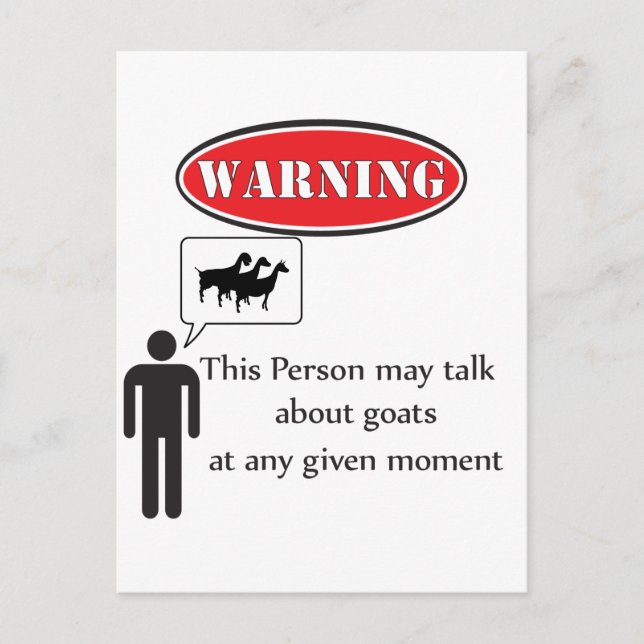 Funny Goat Warning Postkarte (Vorderseite)