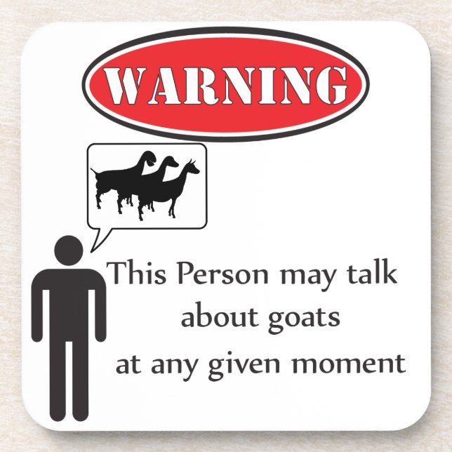 Funny Goat Warning Untersetzer (Vorderseite)
