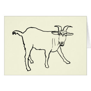 Funny Goat Zeichnend Quirky Cartoon Farm Tierart