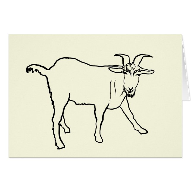 Funny Goat Zeichnend Quirky Cartoon Farm Tierart (Vorderseite (Horizontal))