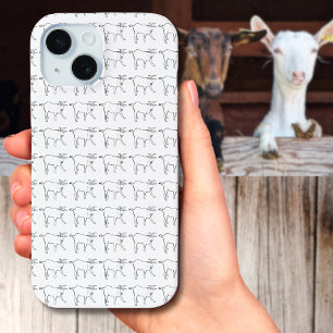 Funny Goat Zeichnend Quirky Cartoon Farm Tierart iPhone 15 Hülle