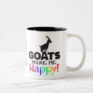 FUNNY GOAT   ZIEGEN machen mich glücklich Zweifarbige Tasse