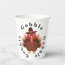 Funny Gobble Erntedank Niedlich Minimalistisch Tür Pappbecher