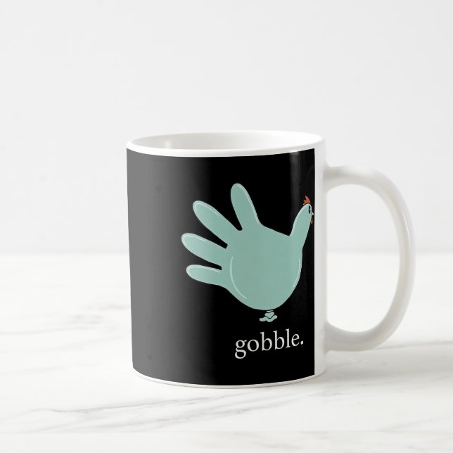 Funny Gobble Türkei Handschuh Medizin Nures Thanks Kaffeetasse (Rechts)