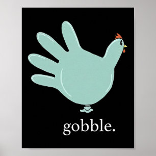 Funny Gobble Türkei Handschuh Medizin Nures Thanks Poster