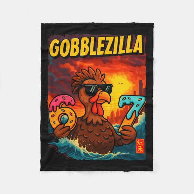 Funny Gobblezilla Meme Thanksgiving And 6-7 Christ Fleecedecke (Vorderseite)