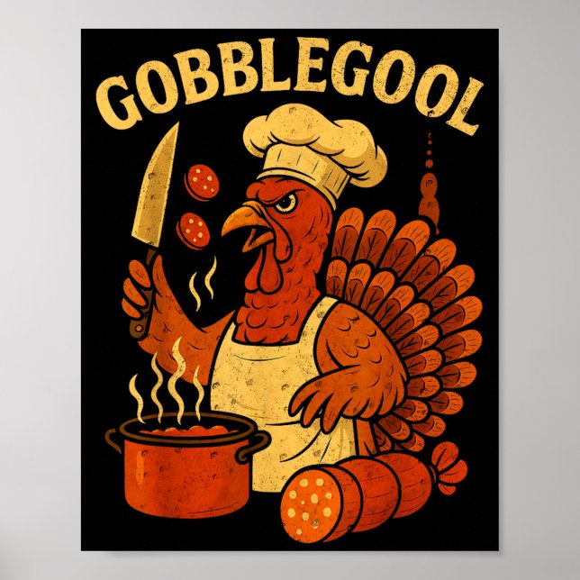 Funny Gobbol Italian Gobble Turkey Day Fall Thanks Poster (Vorne)