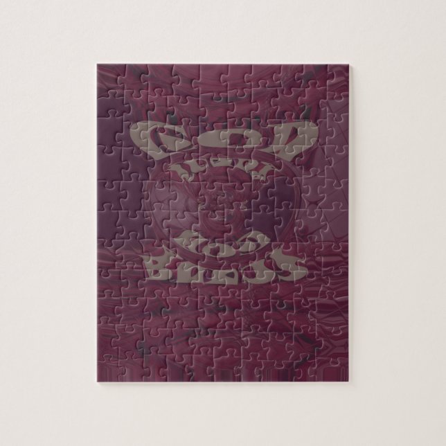 Funny God Bless kenya Hakuna Matata Giraffes wov Puzzle (Vertikal)