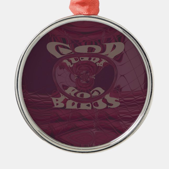 Funny God Bless kenya Hakuna Matata Giraffes wov Silbernes Ornament (Vorne)