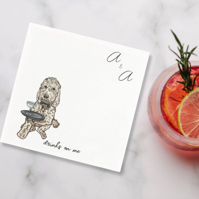 Funny Golden Doodle Cocktail Serviette (Von Creator hochgeladen)